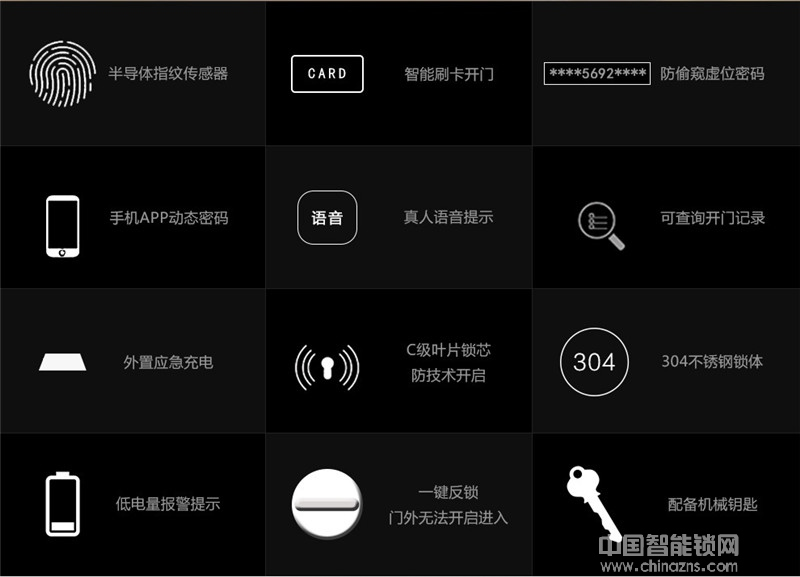 云領(lǐng)高端家用電子密碼鎖 滑蓋指紋鎖