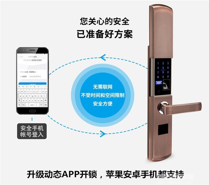 云領(lǐng)高端家用電子密碼鎖 滑蓋指紋鎖