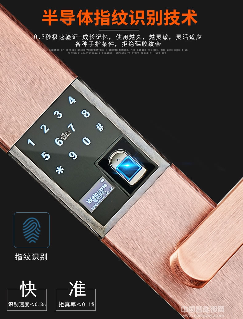 帥榮智能鎖 不銹鋼指紋識別鎖 電子感應(yīng)密碼鎖