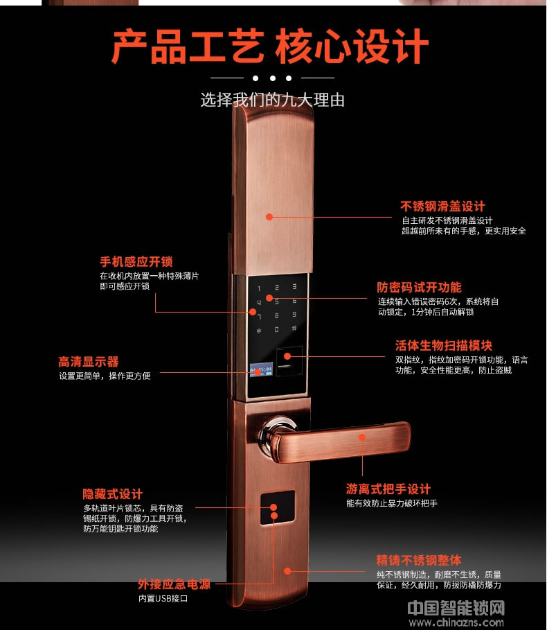 帥榮智能鎖 公寓全自動指紋鎖 家居防盜門鎖