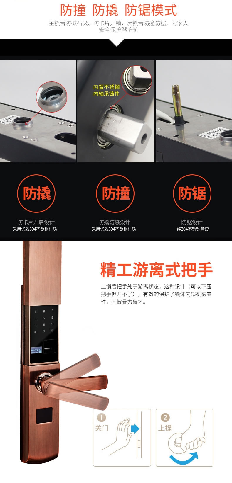 帥榮智能鎖 公寓全自動指紋鎖 家居防盜門鎖