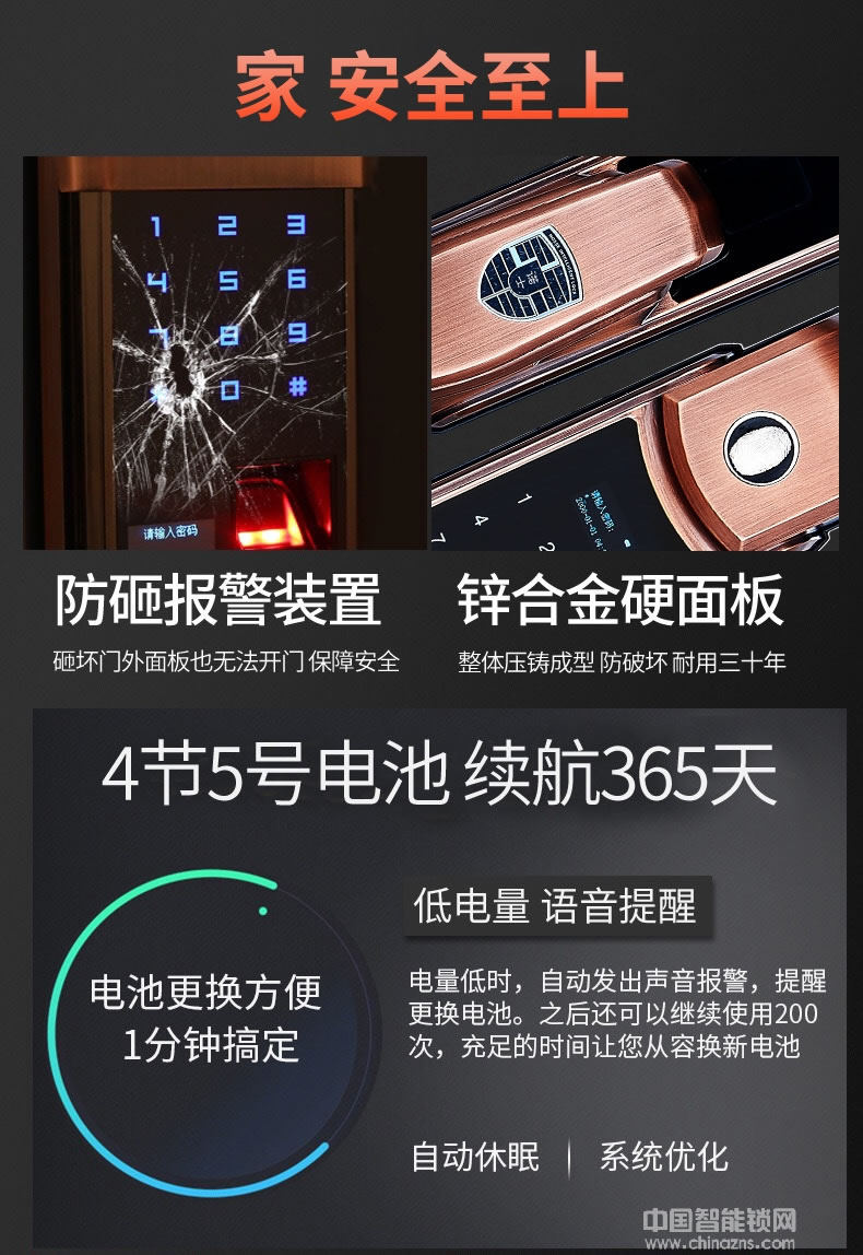 帥榮智能鎖 全自動滑蓋指紋鎖 手機遠程控制智能鎖