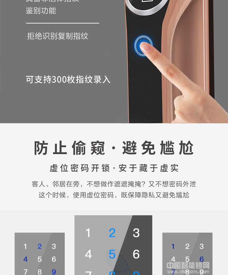 克諾雷智能鎖 鋅合金全自動指紋鎖 半導體指紋密碼鎖