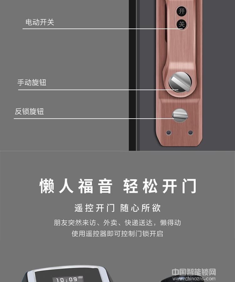 克諾雷智能鎖 鋅合金全自動指紋鎖 半導體指紋密碼鎖