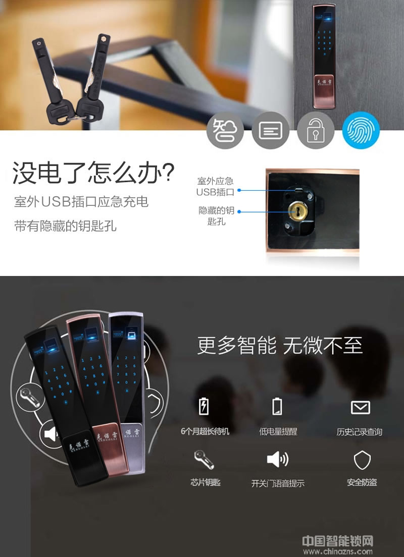 克諾雷智能鎖 五合一開門智能鎖 智能感應密碼鎖