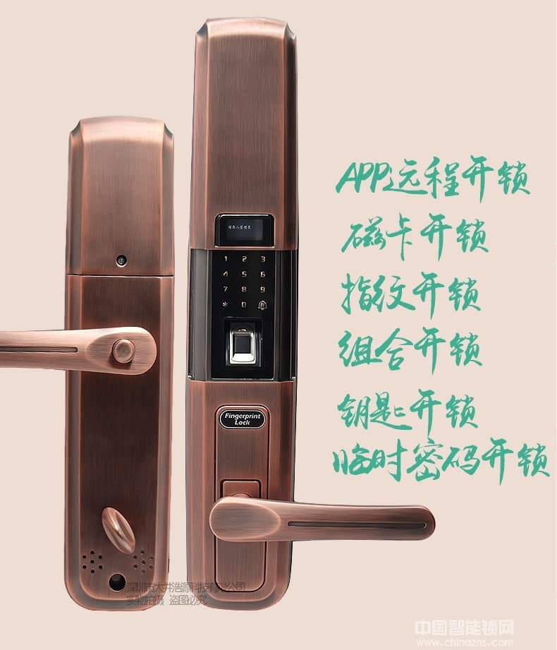 盈悅智能鎖 APP遠(yuǎn)程指紋鎖 家用防盜門鎖