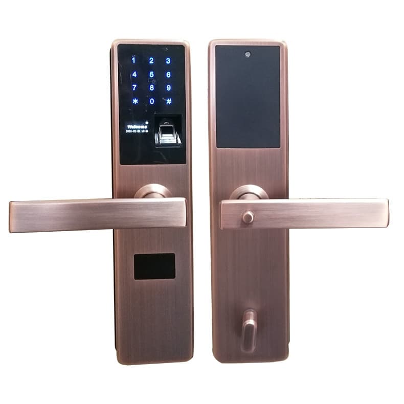 黑將軍指紋鎖 家用電子防盜門(mén)鎖 磁卡密碼指紋鎖