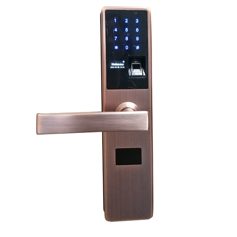 黑將軍指紋鎖 家用電子防盜門(mén)鎖 磁卡密碼指紋鎖