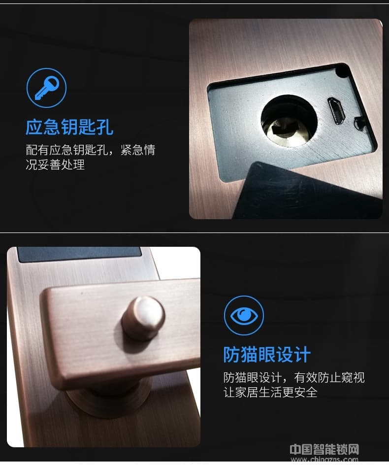 黑將軍指紋鎖 家用電子防盜門(mén)鎖 磁卡密碼指紋鎖