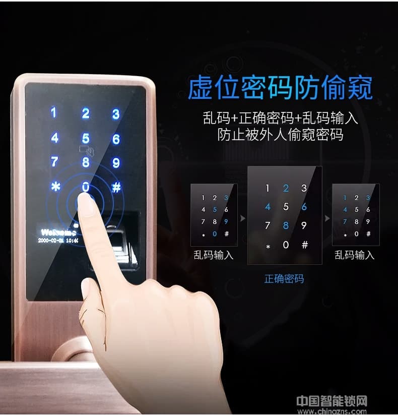 黑將軍指紋鎖 家用電子防盜門(mén)鎖 磁卡密碼指紋鎖