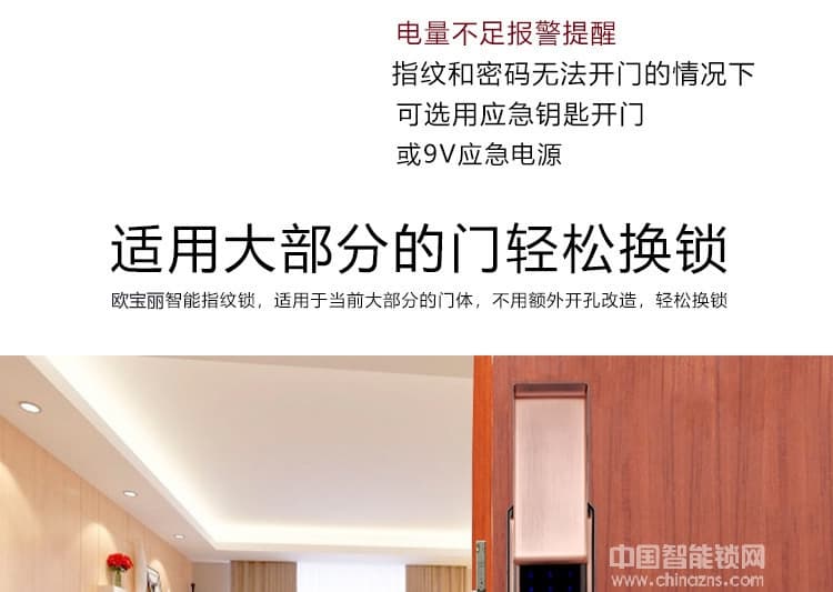 歐寶麗智能鎖 滑蓋AI智能鎖密碼指紋鎖 遠程控制智能鎖
