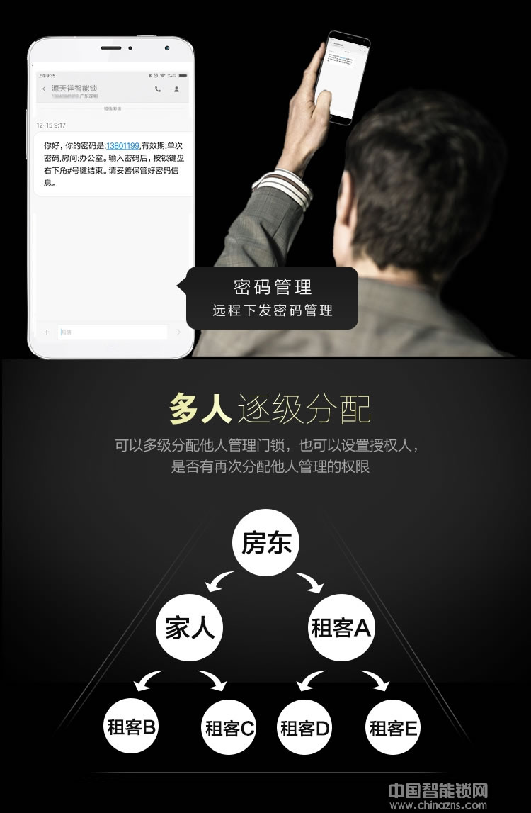 源天祥酒店鎖 手機(jī)遠(yuǎn)程藍(lán)牙app開鎖 出租房短租公寓防盜門密碼鎖
