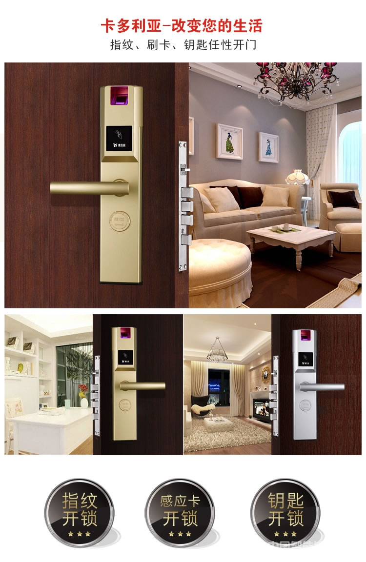 源天祥酒店鎖 大門智能鎖 指紋刷卡鎖