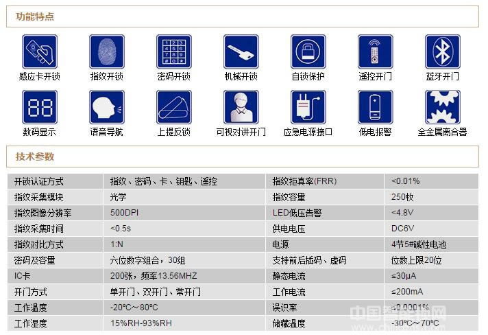 順景智能鎖黑色指紋密碼鎖 入戶門電子鎖