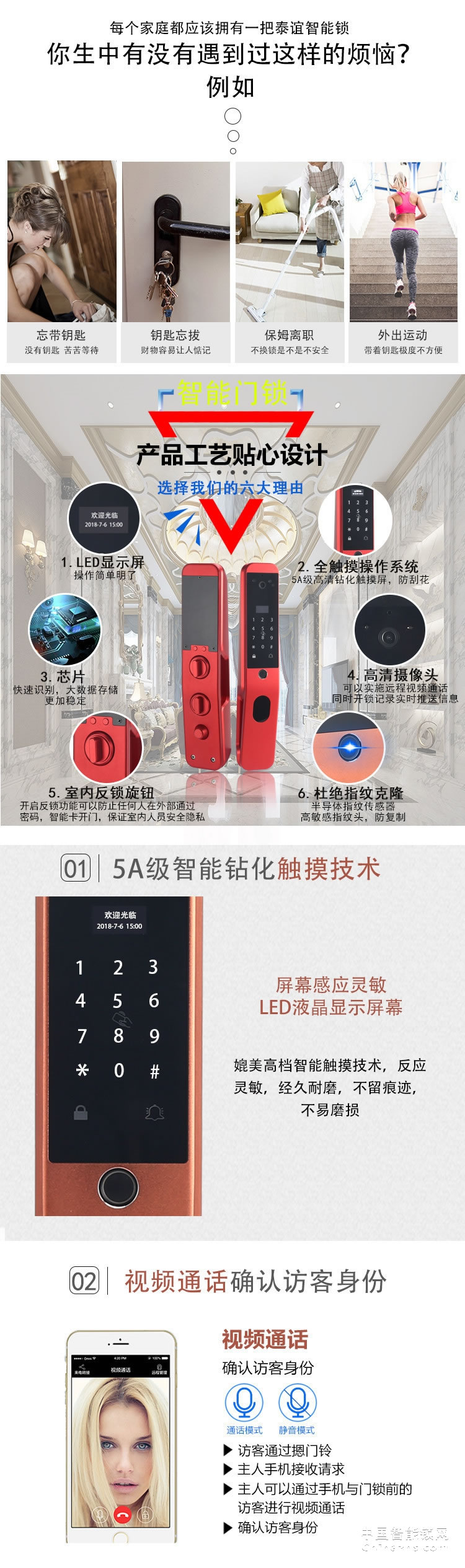 愛爾家D2指紋鎖 FPC半導體全自動智能鎖