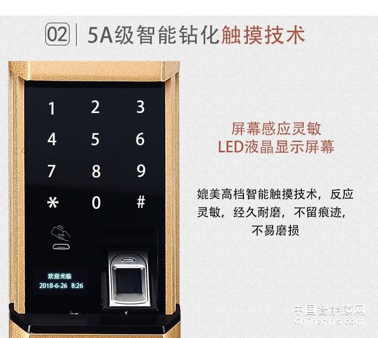 愛爾家防盜門智能鎖Y801 雙重認證/多種開鎖方式