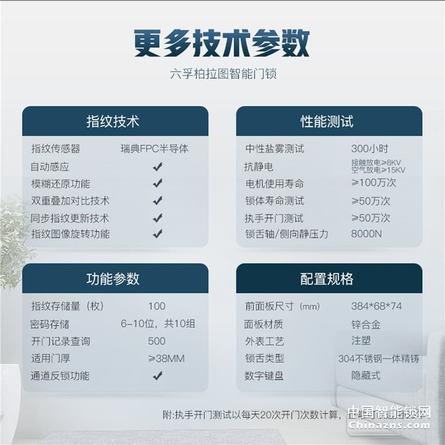 六孚指紋鎖 柏拉圖指紋防盜鎖 自動鎖門/觸摸翻蓋/遠程微信開門