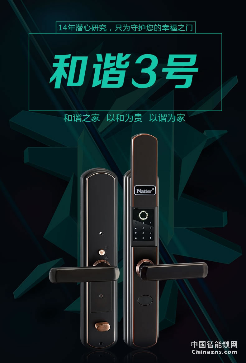 耐特不銹鋼智能鎖 和諧3號(hào) 防盜電子鎖