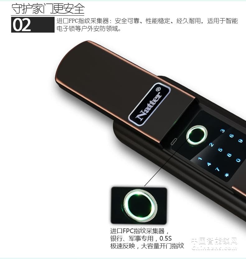 耐特不銹鋼智能鎖 和諧3號(hào) 防盜電子鎖