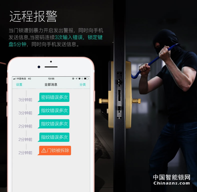 匯泰龍指紋鎖DS-69898 云智能手機APP控制密碼鎖