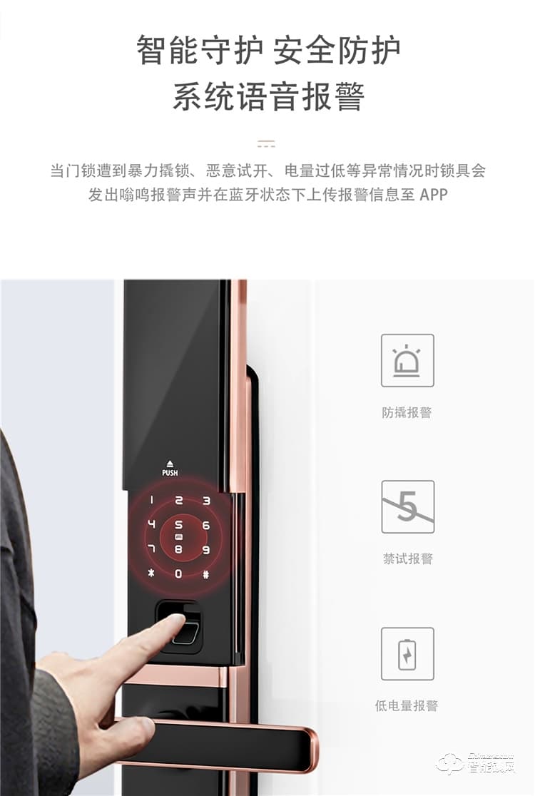 揚(yáng)子智能鎖 H2家用半自動(dòng)滑蓋智能鎖