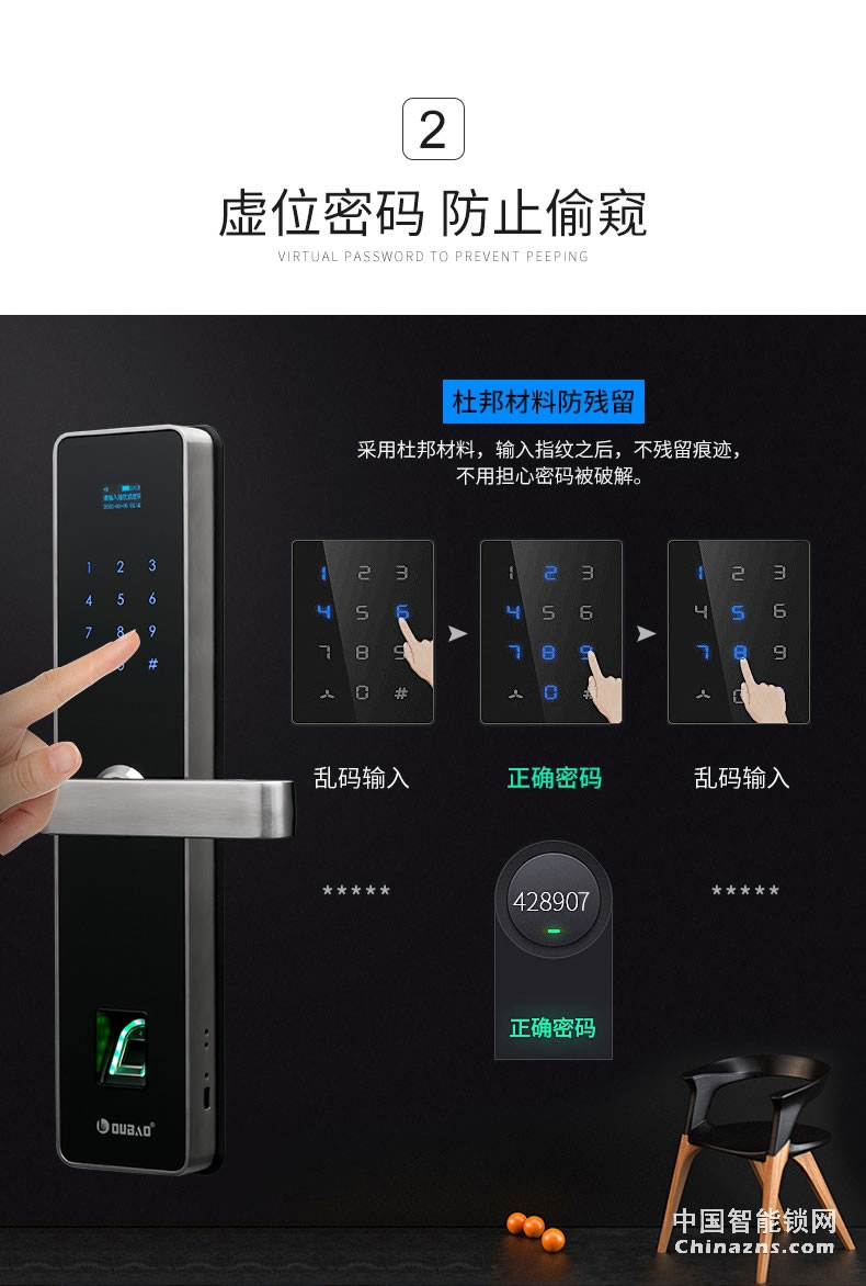 甌寶智能電子鎖 家用防盜門鎖 現代大門鎖