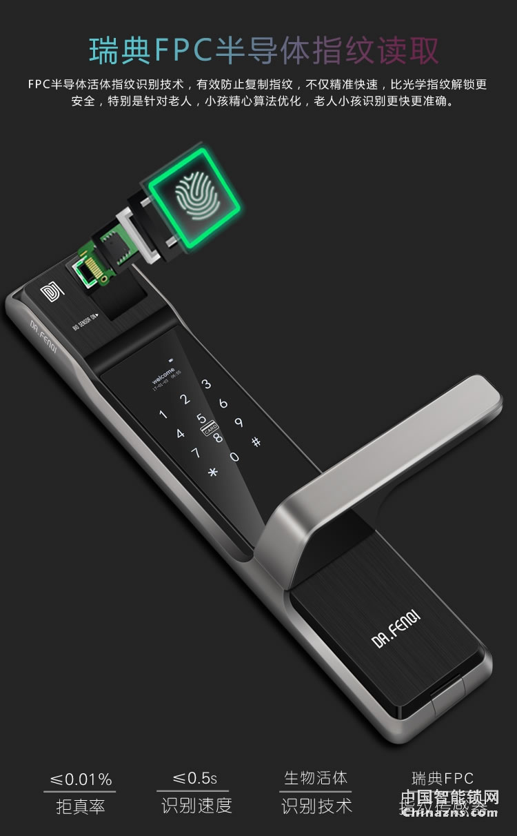 達文西防盜門鎖 510電子智能鎖 微信小程序開門