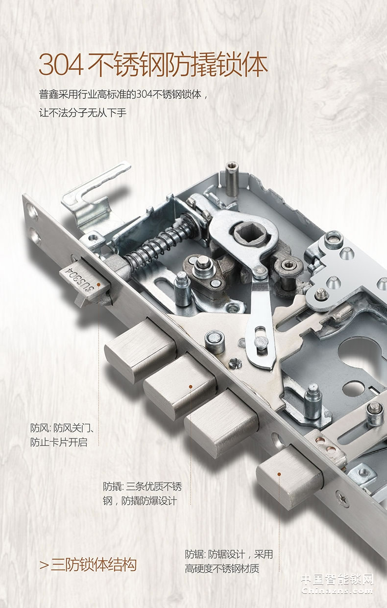 普鑫P2指紋鎖 全自動滑蓋門鎖 電子密碼鎖