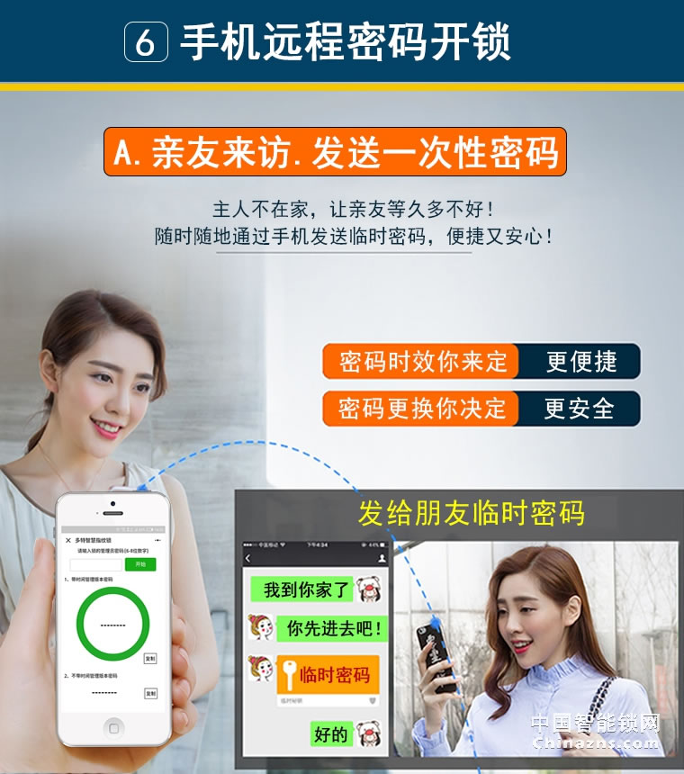 多特家用防盜門鎖A7 入戶門智能指紋鎖