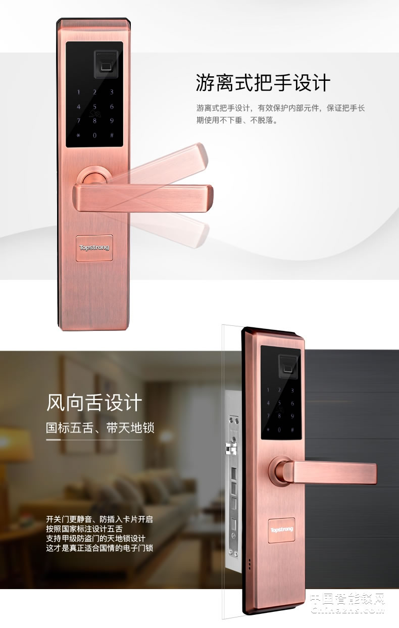 頂固不銹鋼指紋鎖 密碼防盜鎖 電子入戶鎖