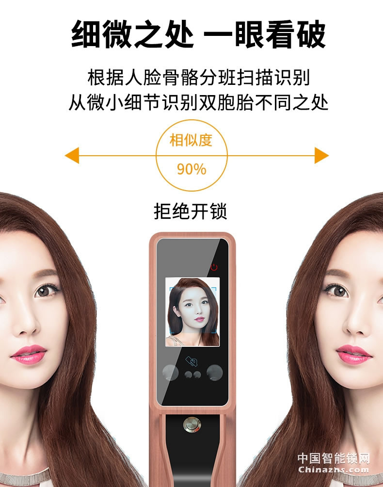金玉鑫人臉全自動智能鎖 防特斯拉線圈門鎖