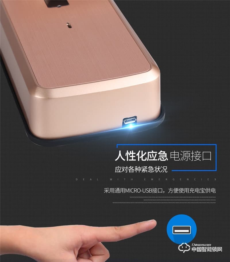 科萊寶 雙系統半導體指紋鎖 鋅合金玫瑰金色 KLB-9008