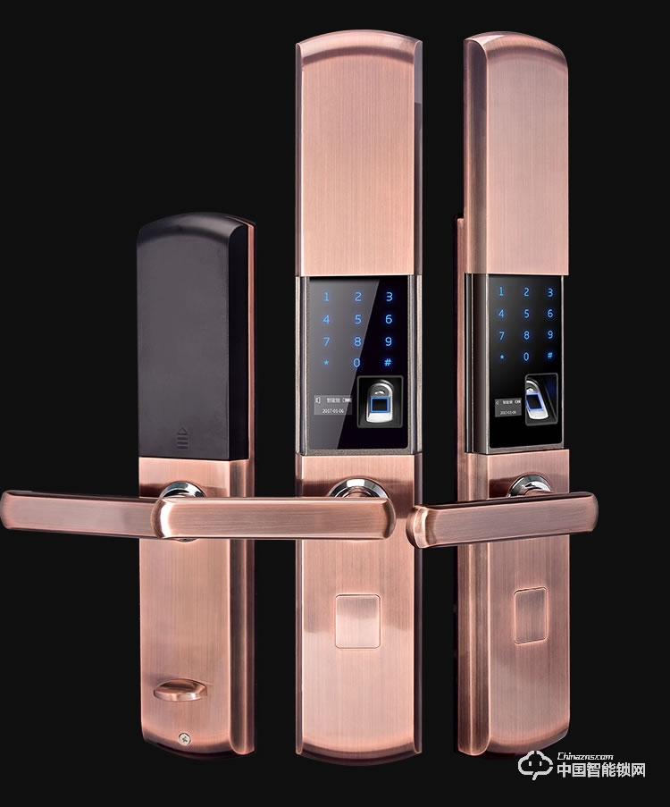 普泰升滑蓋指紋鎖 家用智能門鎖 半導體智能指紋密碼鎖