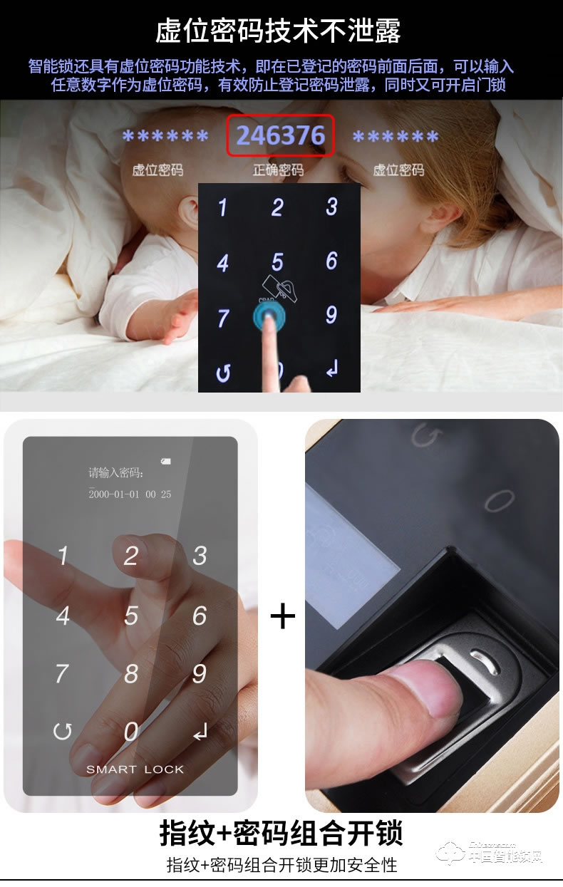 固特指紋鎖 密碼鎖智能刷卡鎖家用防盜門鎖電子鎖
