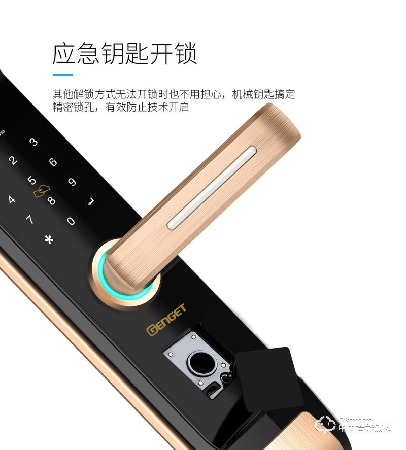 尊爵簡約電子指紋鎖 智能識別指紋密碼鎖 家用防盜指紋鎖