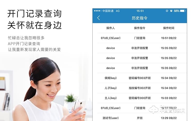 愛而福德指紋鎖 9050家用電子門鎖遠程APP攝像監控智能鎖