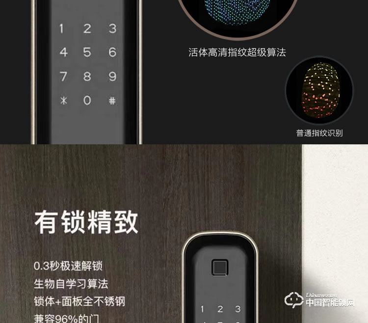 安享指紋鎖 直板指紋鎖 防盜門電子密碼鎖刷卡鎖