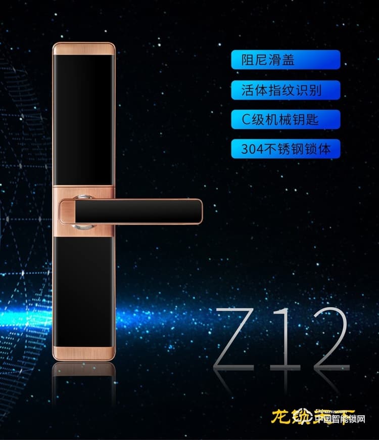 龍鎖天下智能鎖 智能鎖 指紋鎖 密碼鎖家用防盜門鎖電子鎖Z12
