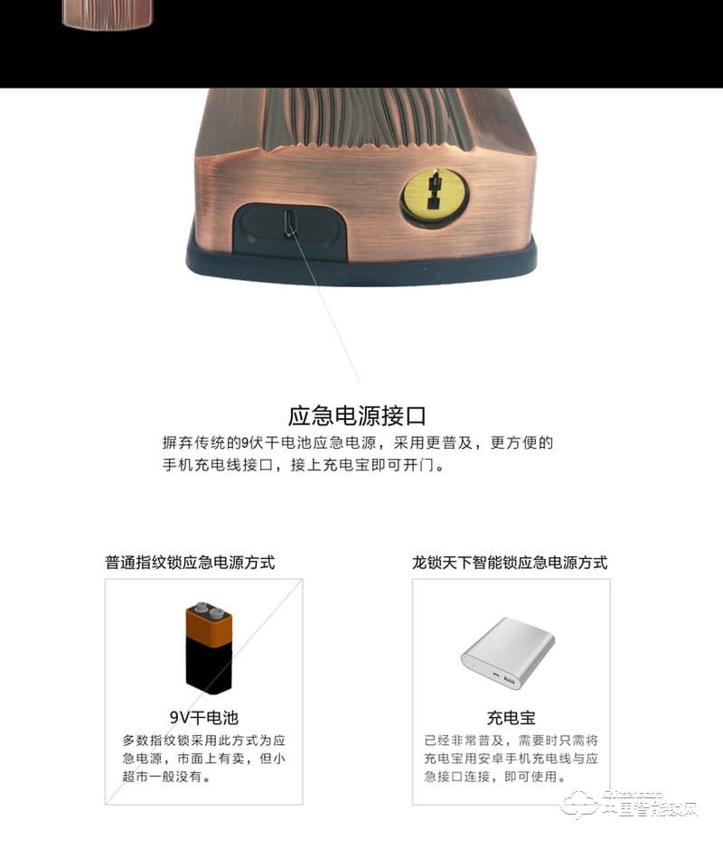 龍鎖天下智能鎖 滑蓋指紋密碼鎖 防盜門智能鎖Z08