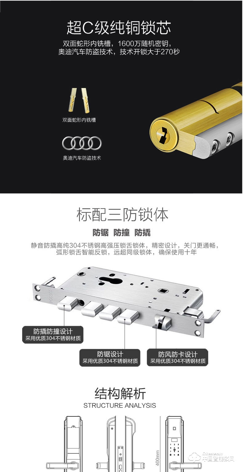 視佳指紋鎖 家用防盜門智能密碼鎖