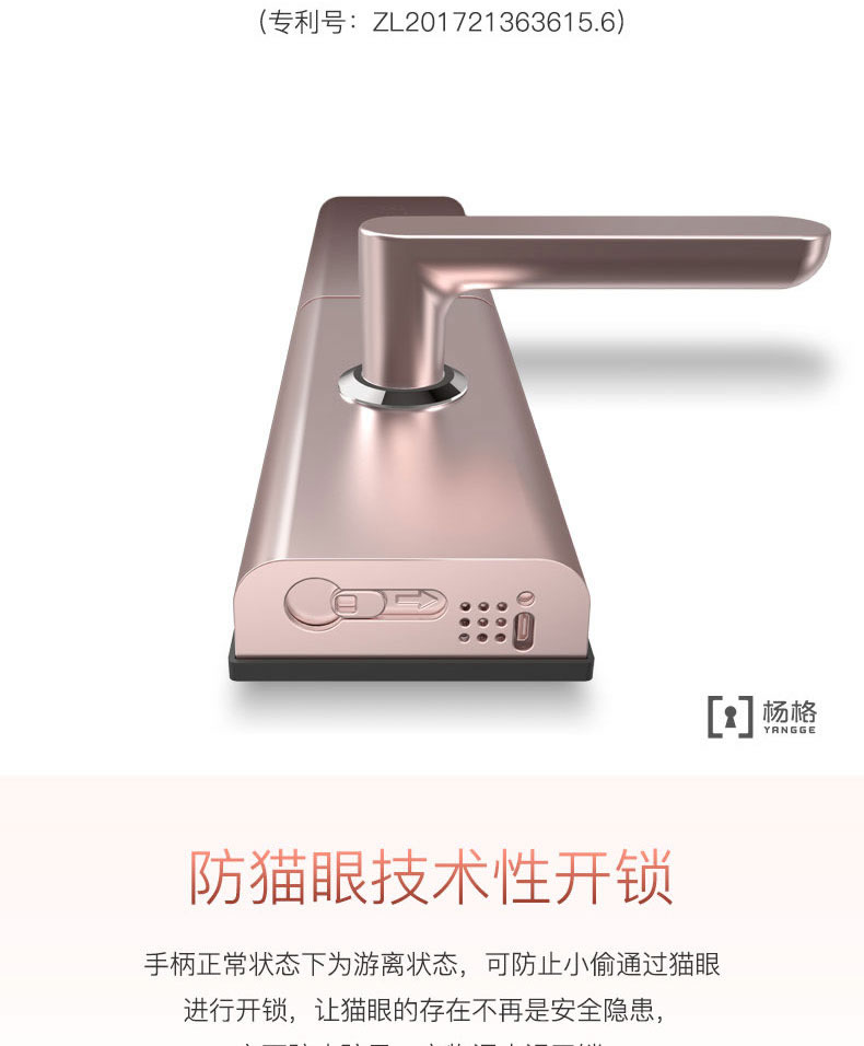 楊格指紋鎖 家用防盜門指紋鎖密碼鎖刷卡鎖