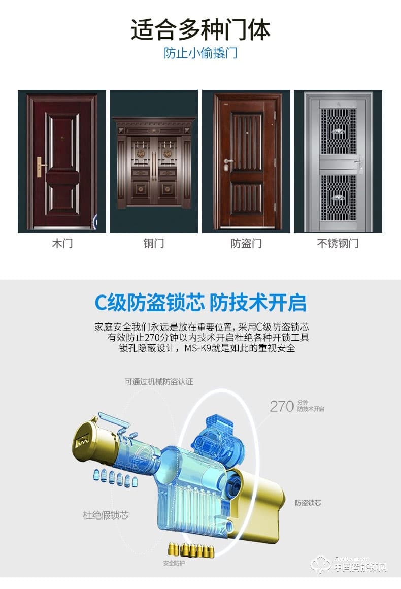 勁圣盾指紋鎖 滑蓋智能電子鎖app開鎖