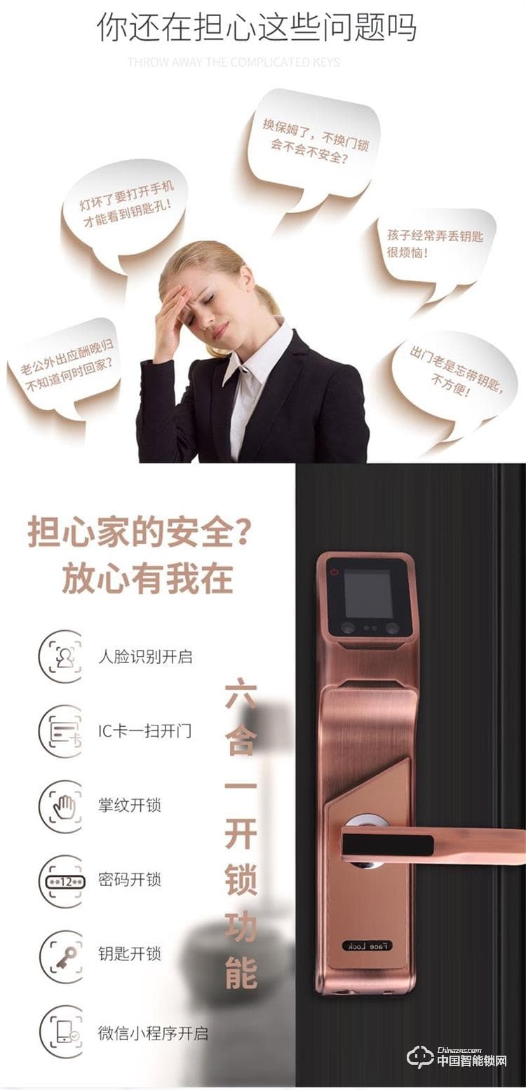 浩宇興智能鎖 人臉鎖掌靜脈密碼鎖手機遠程開鎖