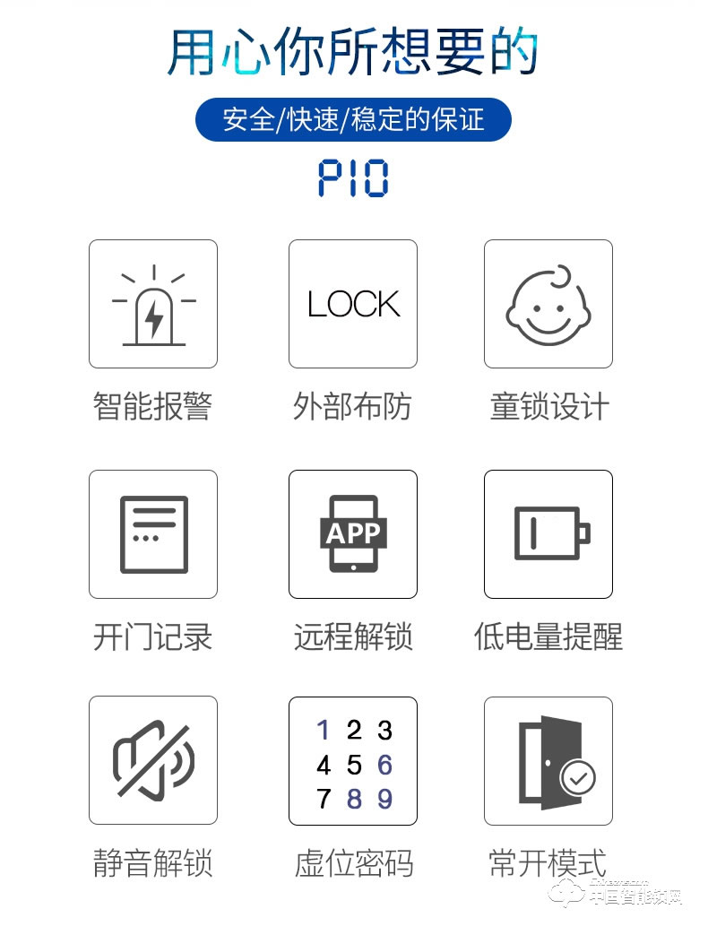 曼亞智能鎖 家用防盜門手機APP智能鎖P10