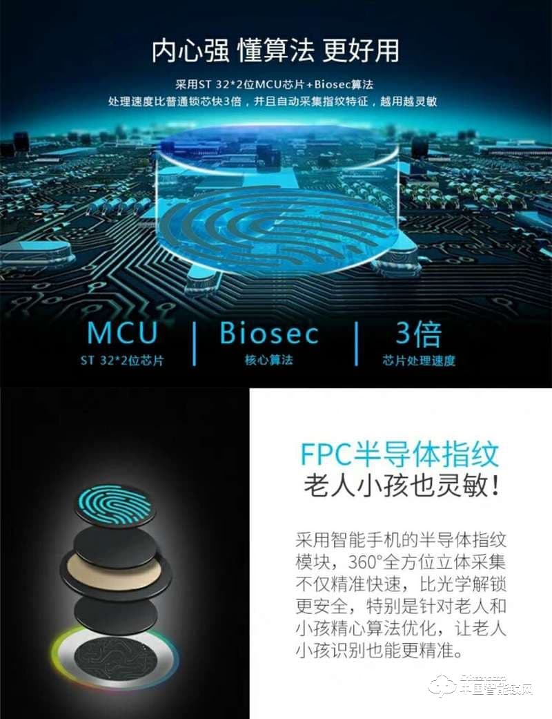 智得利智能鎖 家用防盜門指紋鎖 電子密碼鎖A-360