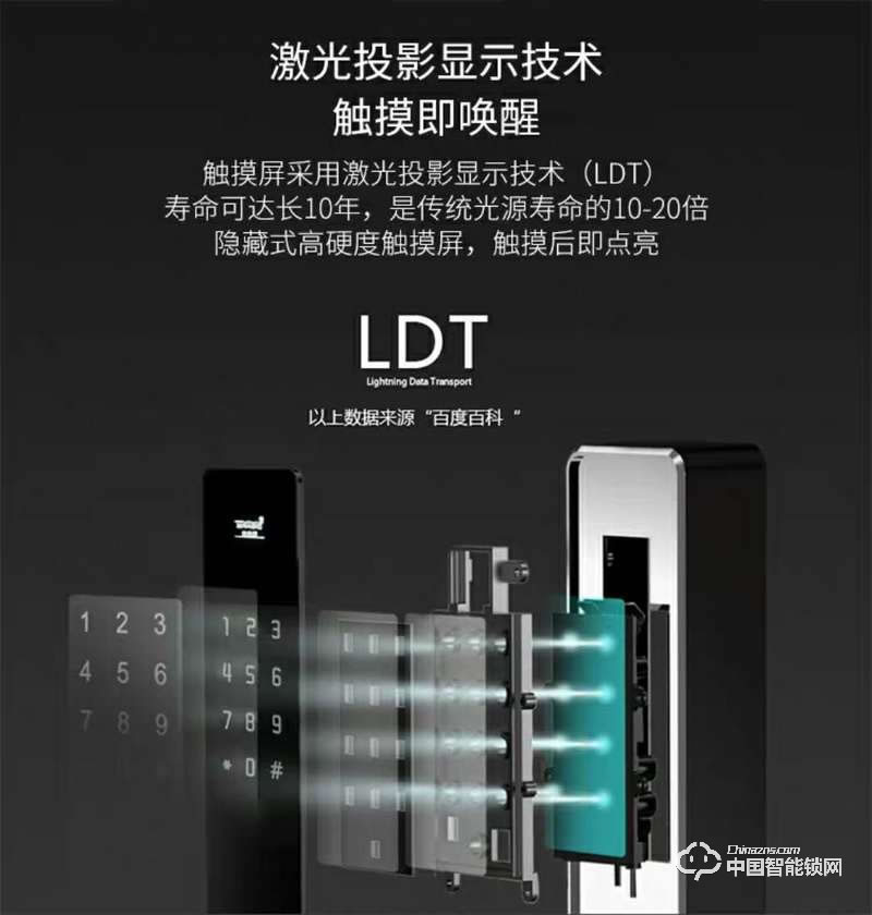 智得利智能鎖 家用防盜門指紋鎖 電子密碼鎖A-360