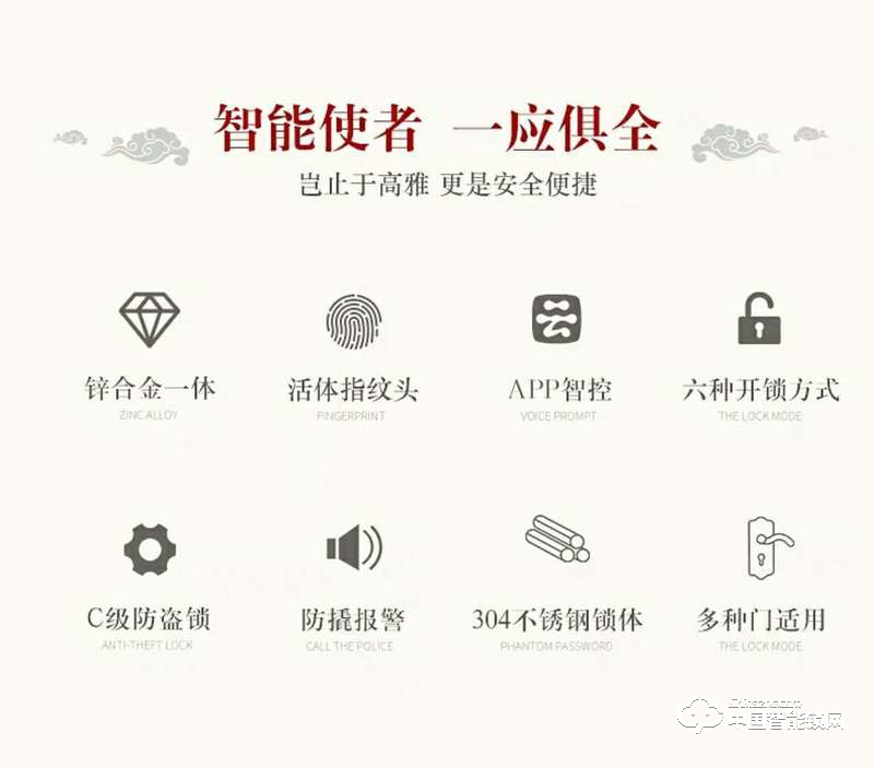 智得利智能鎖 滑蓋指紋密碼鎖 防盜門智能鎖A-330