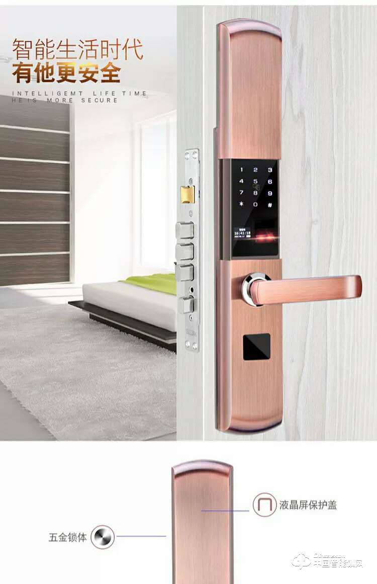 智得利智能鎖 家用滑蓋指紋鎖 防盜門智能鎖A-822