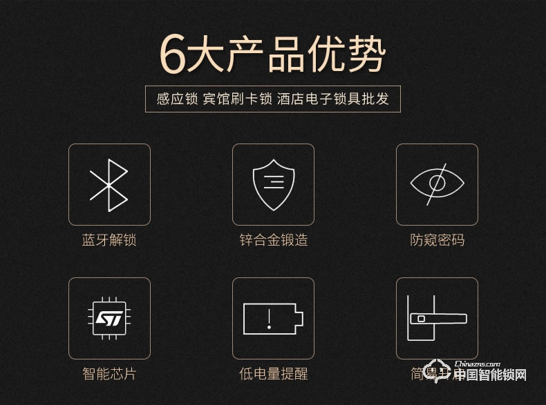 飛黃智能鎖 鋅合金材質密碼藍牙門鎖