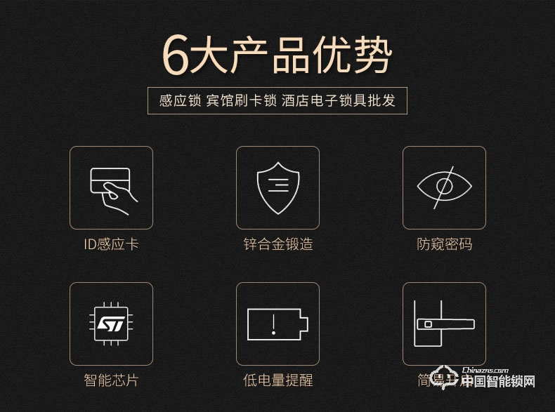 飛黃智能鎖 HMR818系列刷卡密碼感應(yīng)鎖